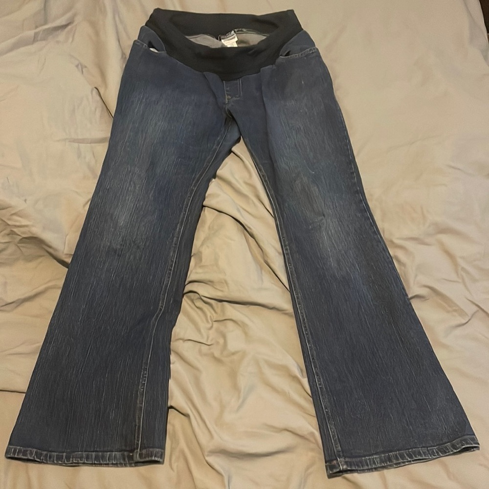 Motherhood Maternity Jeans Medium Wash Blue Bootcut Denim Medium​​​​​​​​…